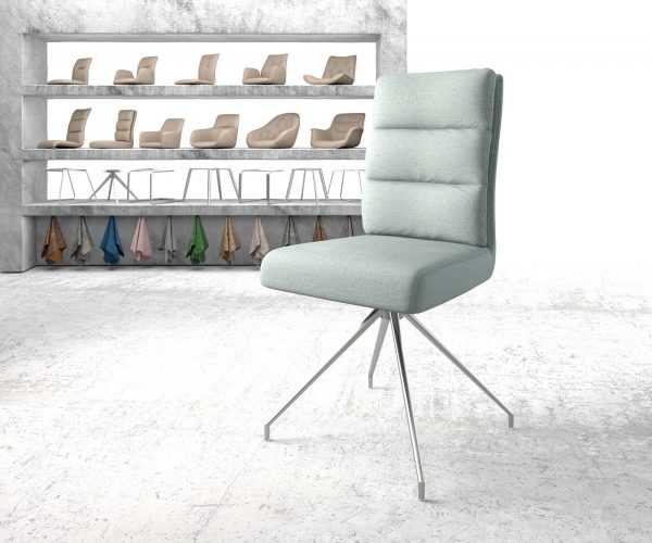 Otočná židle Pela-Flex Stripes Mint Křížová základna kuželová z nerezové oceli 180° otočná jádro z kapesní pružiny