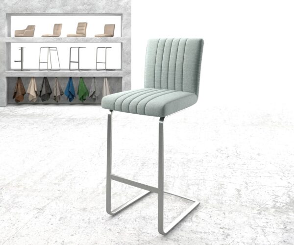 Bárszék Luiga-Flex csíkos mentol étkezőszék lapos rozsdamentes acél