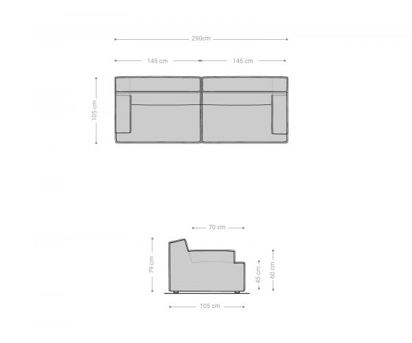 3 ülőhelyes Basit 285x110 cm senil arany - Image 6