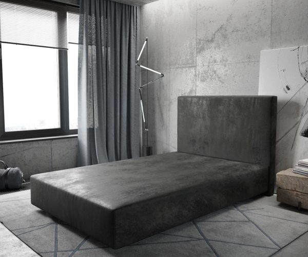 Boxspringová postel Dream-Well 120x200 cm mikrovlákno antracit Vintage