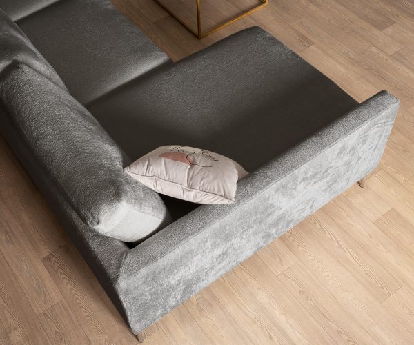 Sarokkanapé Marla 285x140 cm chenille taupe bal oldali rekamié - Image 4