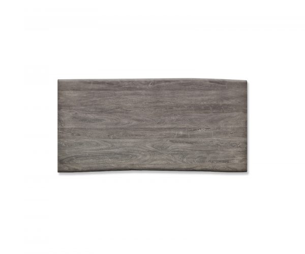 Étkezőasztal Edge 200x100 cm XL akác platina rozsdamentes acél ezüst ferde Live-Edge - Image 4
