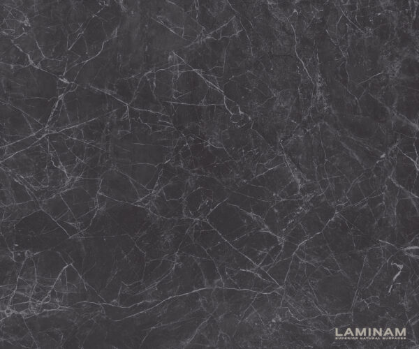 Étkezőasztal Edge 180-220x90 cm kerámia Laminam® Nero Greco antracit középső láb laposacél ezüst kihúzható - Image 3