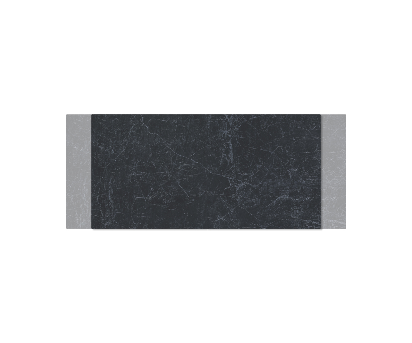 Étkezőasztal Edge 180-220x90 cm kerámia Laminam® Nero Greco antracit középső láb laposacél ezüst kihúzható - Image 4