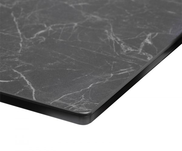 Étkezőasztal Edge 200x100 cm kerámia Laminam® Nero Greco antracit pókháló laposacél rozsdamentes acél - Image 5