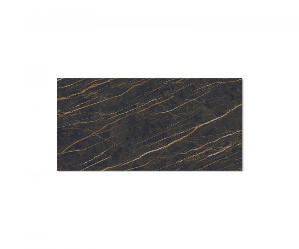 Étkezőasztal Edge 200x100 cm kerámia Laminam®Noir Desir barna középső láb kereszt láb fekete - Image 6