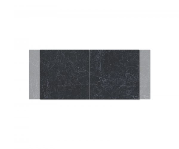 Étkezőasztal Edge 180-220x90 cm kerámia Laminam® Nero Greco antracit kereszt láb téglalap rozsdamentes acél kihúzható - Image 4