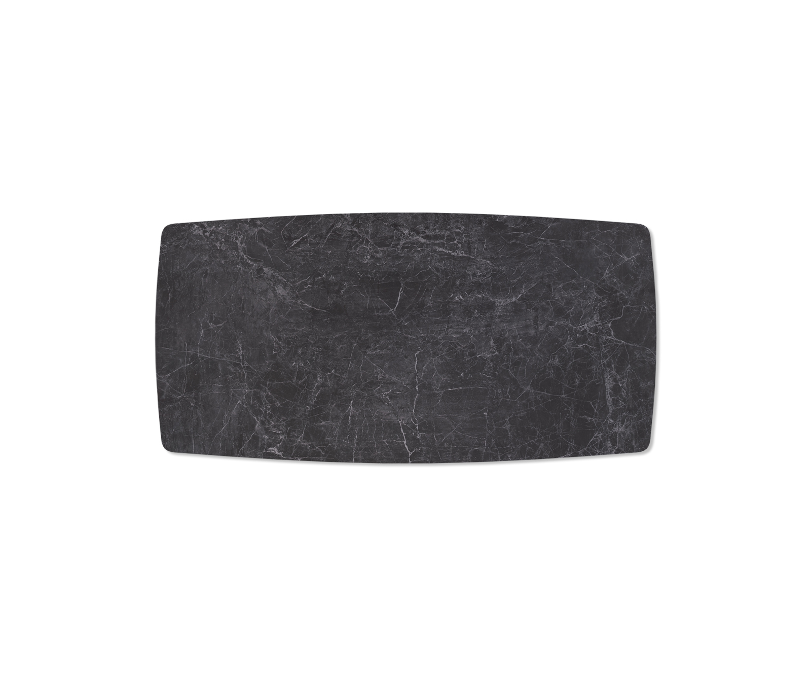 Étkezőasztal Edge hajóformájú 200x100 cm Laminam® kerámia Nero Greco antracit kereszt láb téglalap alakú rozsdamentes acél - Image 4