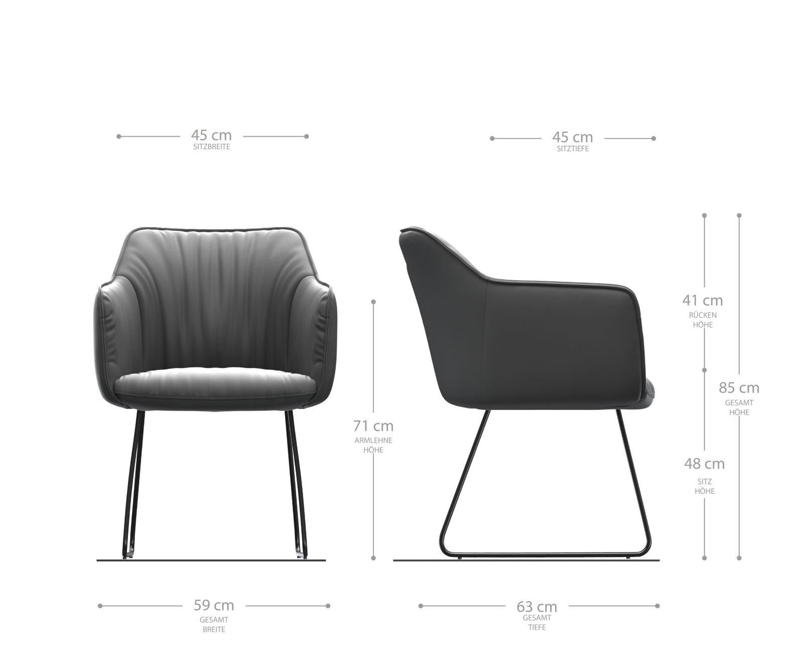 Křeslo Elda-Flex s područkami Velvet Rosé Skid Frame Nerezová ocel - Image 5