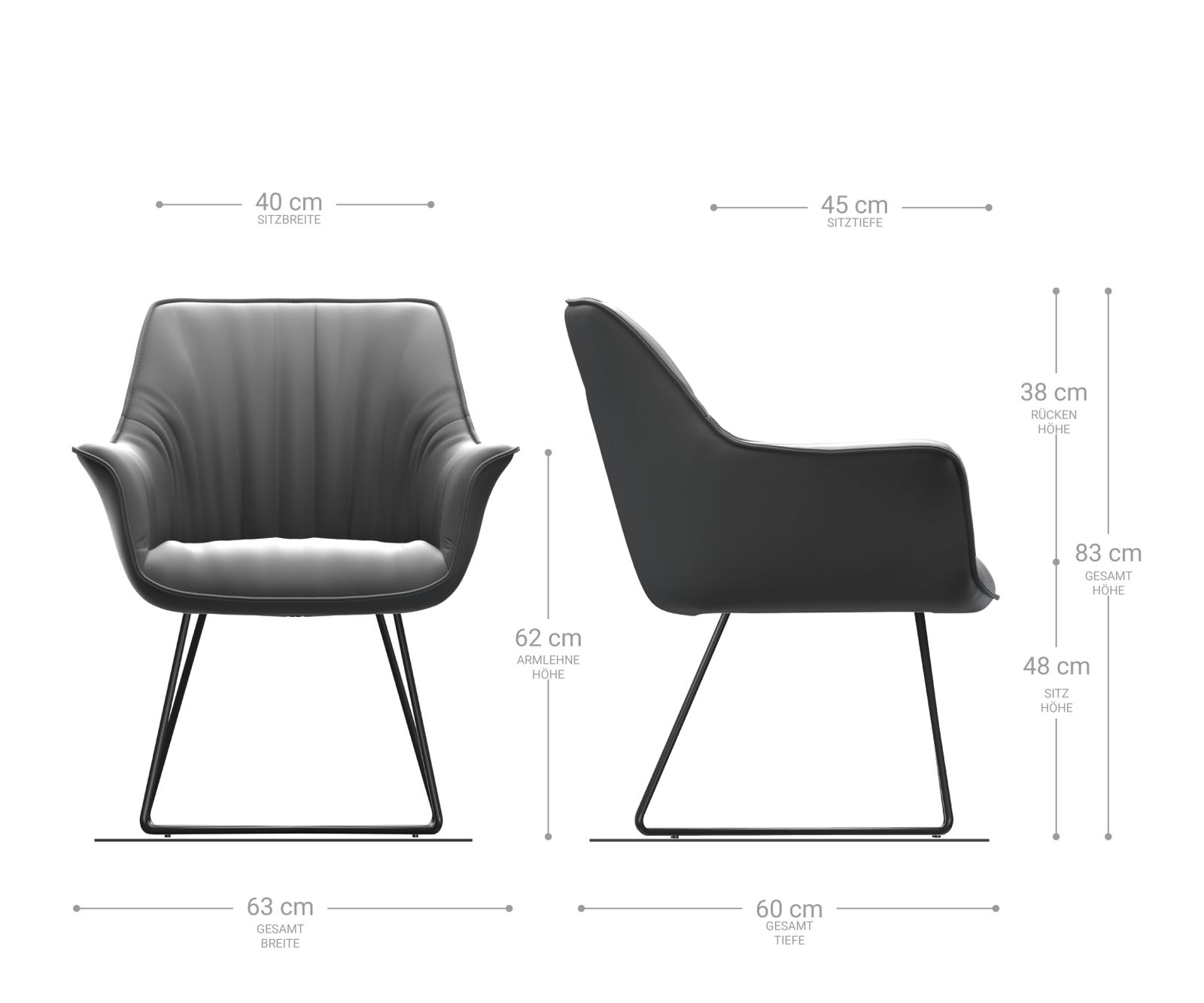 Jídelní židle Keila-Flex s područkou taupe vintage podnož ve tvaru "X" černá - Image 5