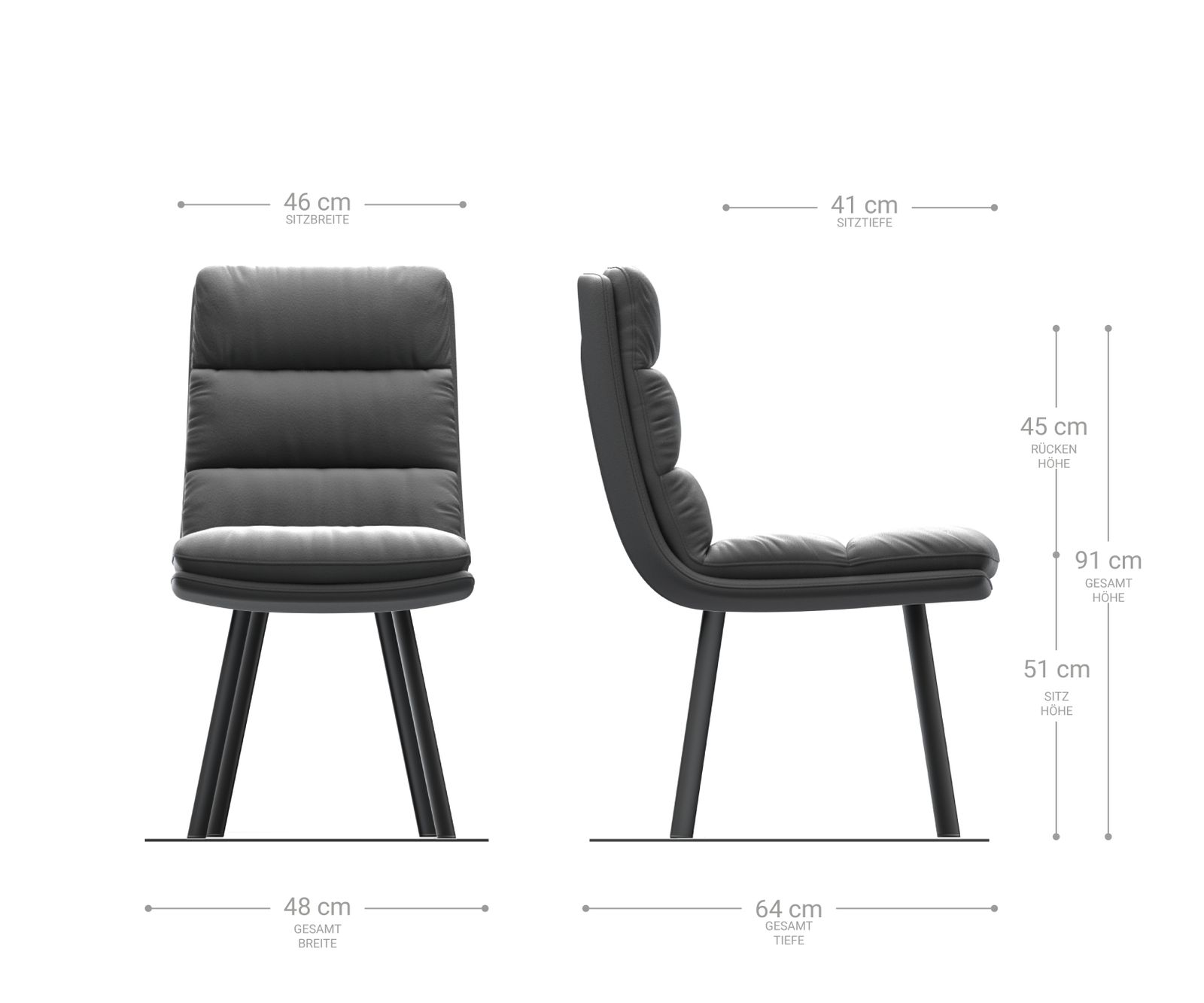 Jídelní židle Abelia-Flex Velvet Blue 4-nohá oválná černá - Image 5