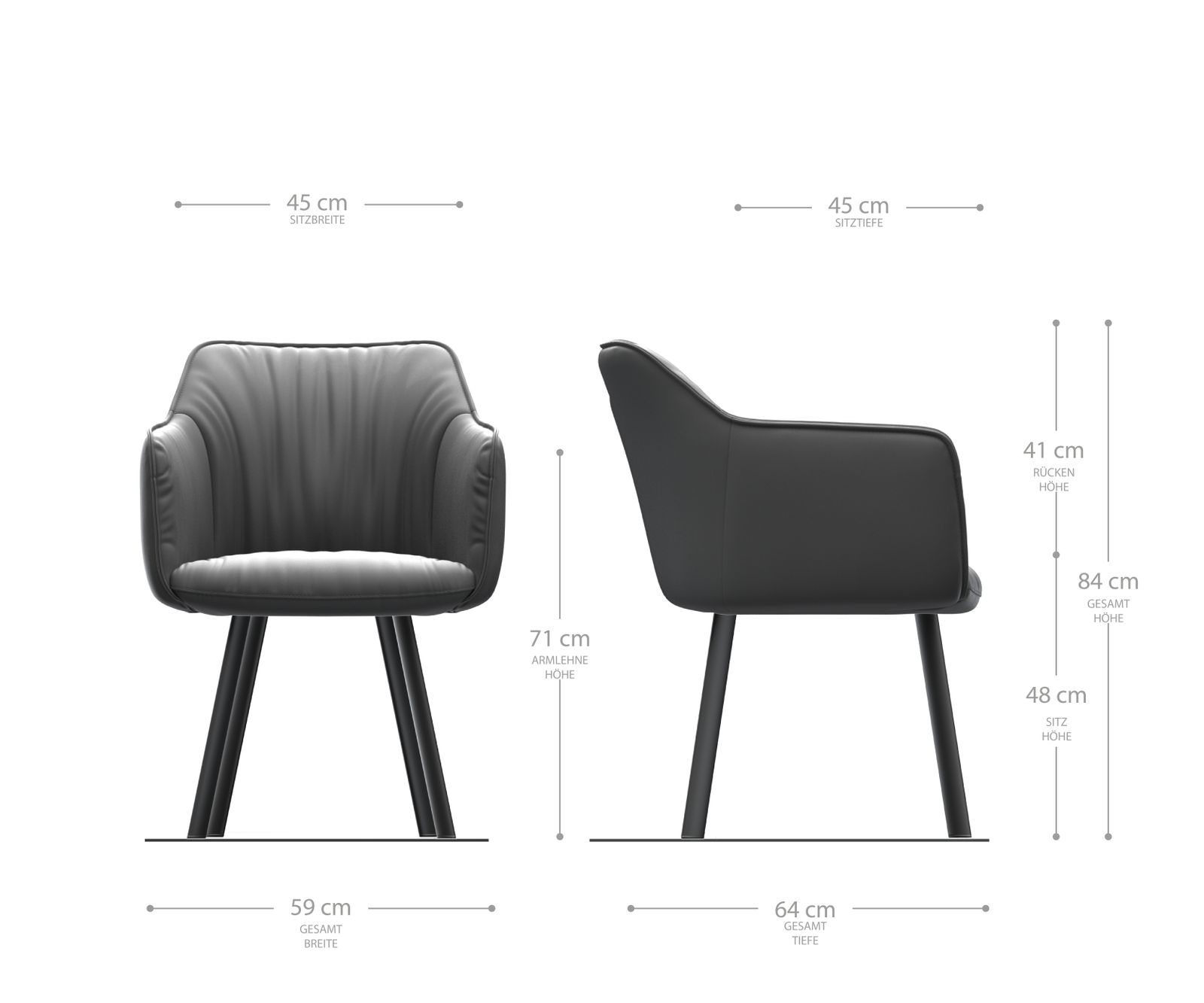 Křeslo Elda-Flex s područkami Velvet Rosé 4-nohé oválné černé - Image 5