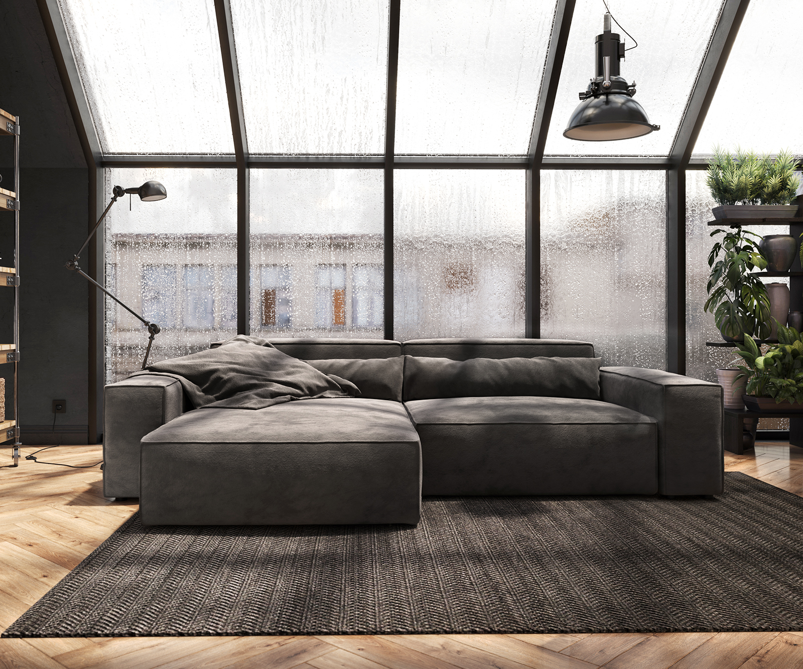 Sarokkanapé Sirpio XL 270x170 cm mikroszálas khaki-barna rekamié változtatható - Image 2