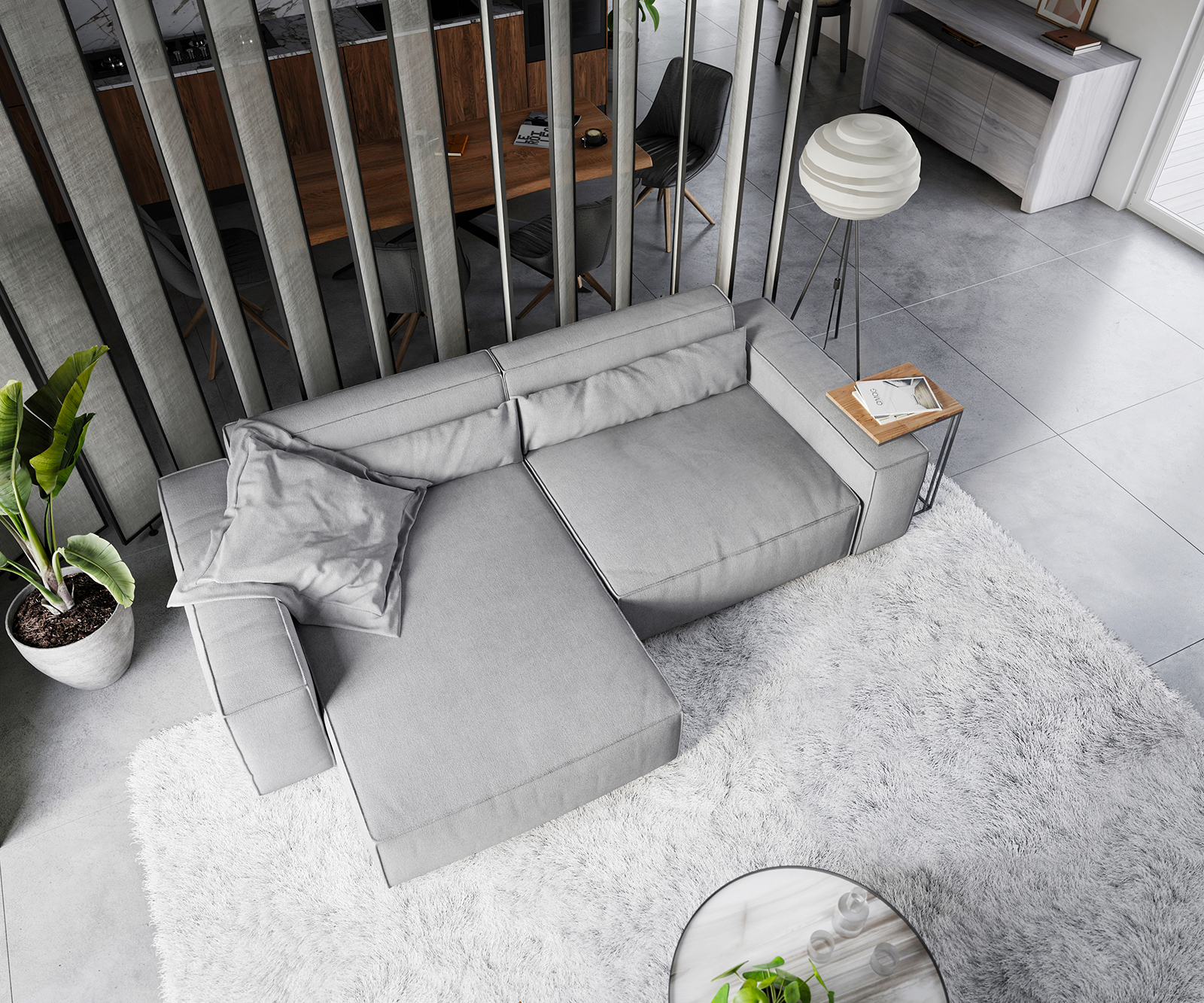 Sarokkanapé Sirpio XL 270x170 cm mikroszálas szürke változtatható rekamié - Image 4