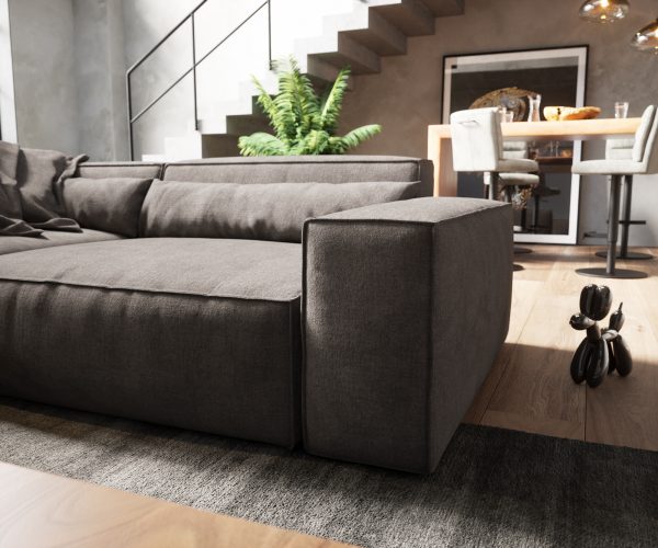 "U alakú kanapé Sirpio XL 360x260 cm mikroszálas khaki-barna rekamié változtatható" - Image 6