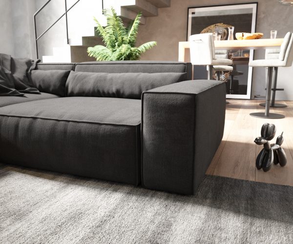 "U alakú kanapé Sirpio XL 360x260 cm mikroszálas fekete rekamié változtatható" - Image 6