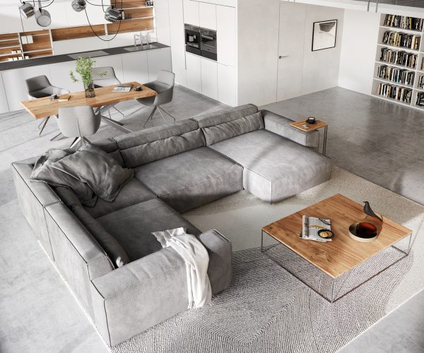 "U alakú kanapé Sirpio XL 360x260 cm mikroszálas taupe rekamié változtatható" - Image 4