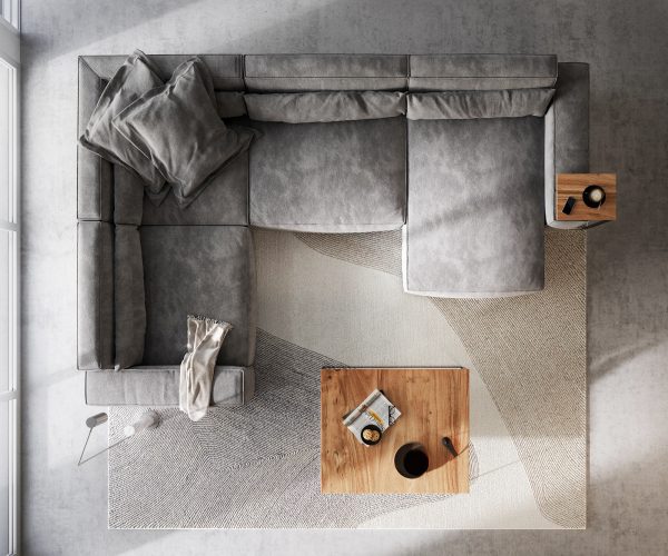 "U alakú kanapé Sirpio XL 360x260 cm mikroszálas taupe rekamié változtatható" - Image 7