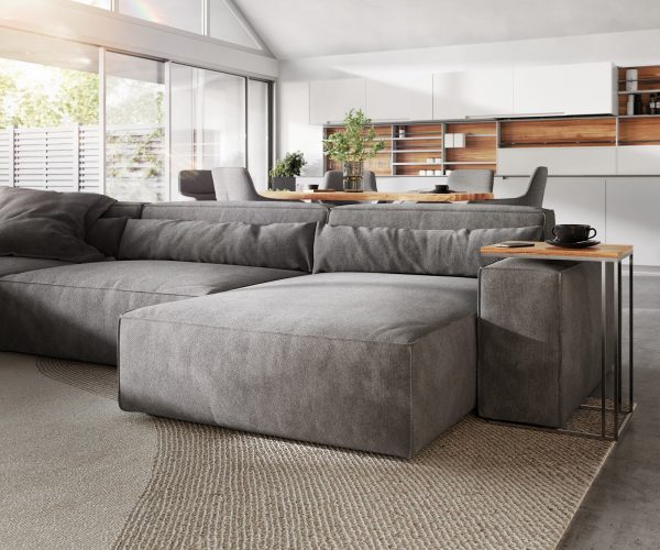 "U alakú kanapé Sirpio XL 360x260 cm mikroszálas taupe rekamié változtatható" - Image 6