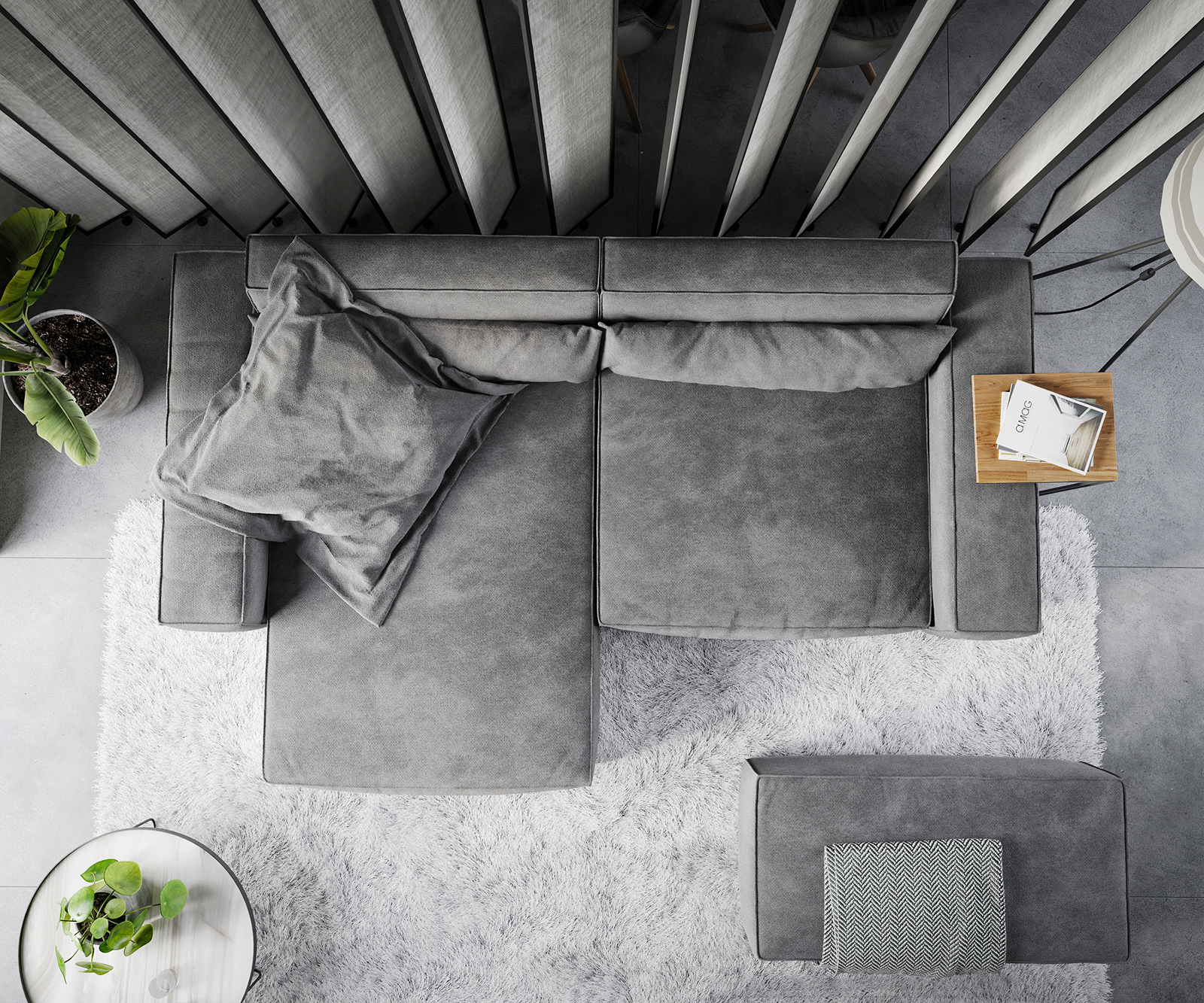 Sarokkanapé Sirpio XL 270x170 cm mikroszálas taupe változtatható rekamié puffal - Image 6