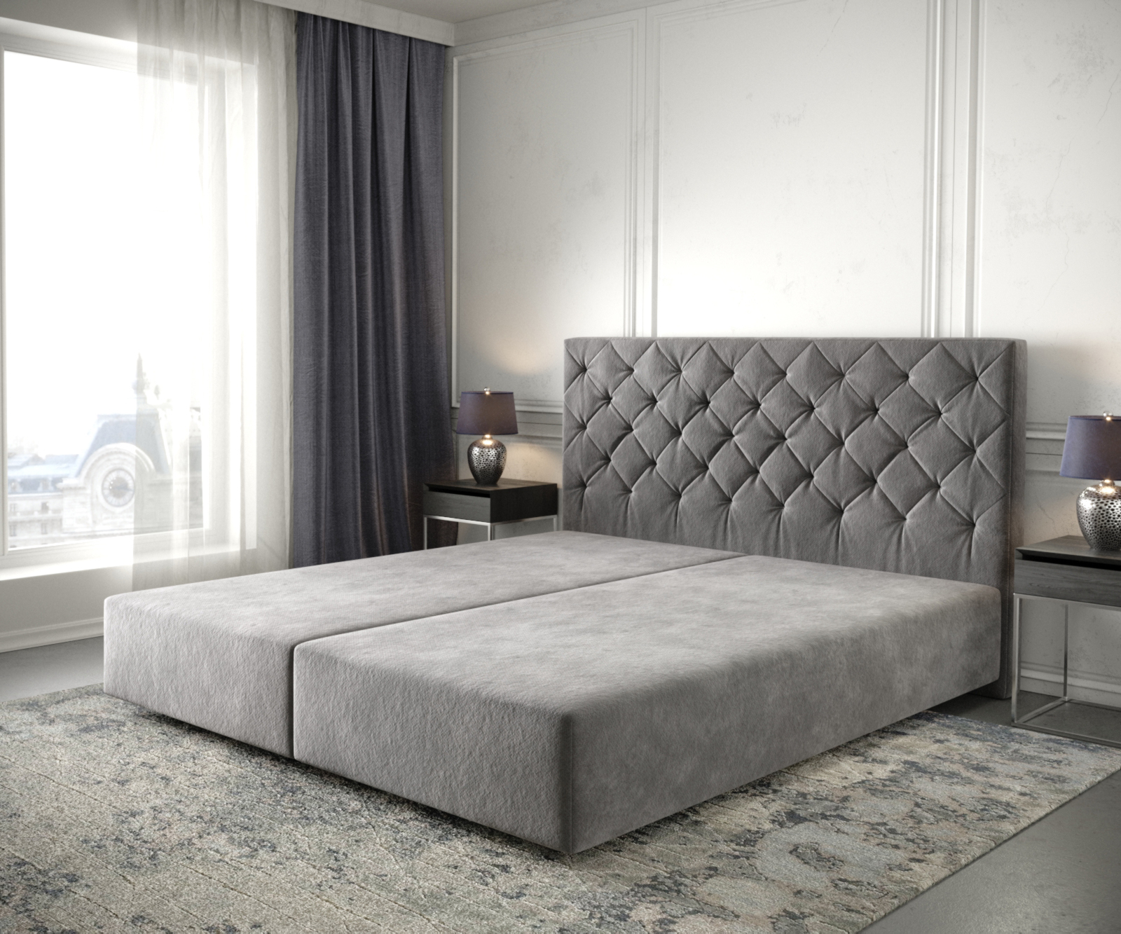 Boxspring postel Dream-Great 180x200 cm mikrovlákno taupe