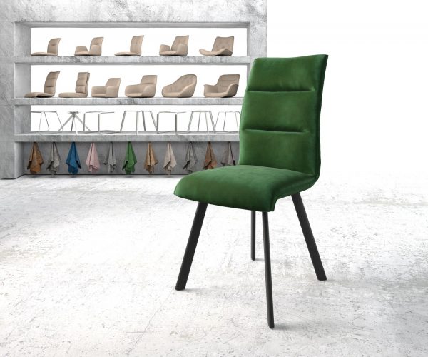 Jídelní židle Xantus-Flex Velvet Green 4-nohá oválná černá
