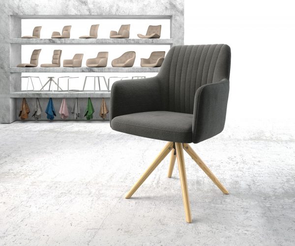 Otočná židle Greg-Flex Anthracite Textured Fabric Dřevěný rám Conical