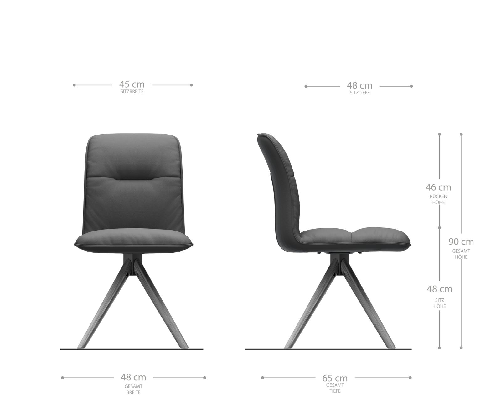 Otočná židle Vinjo-Flex Černá Pravá kůže dřevěný rám kónický - Image 5