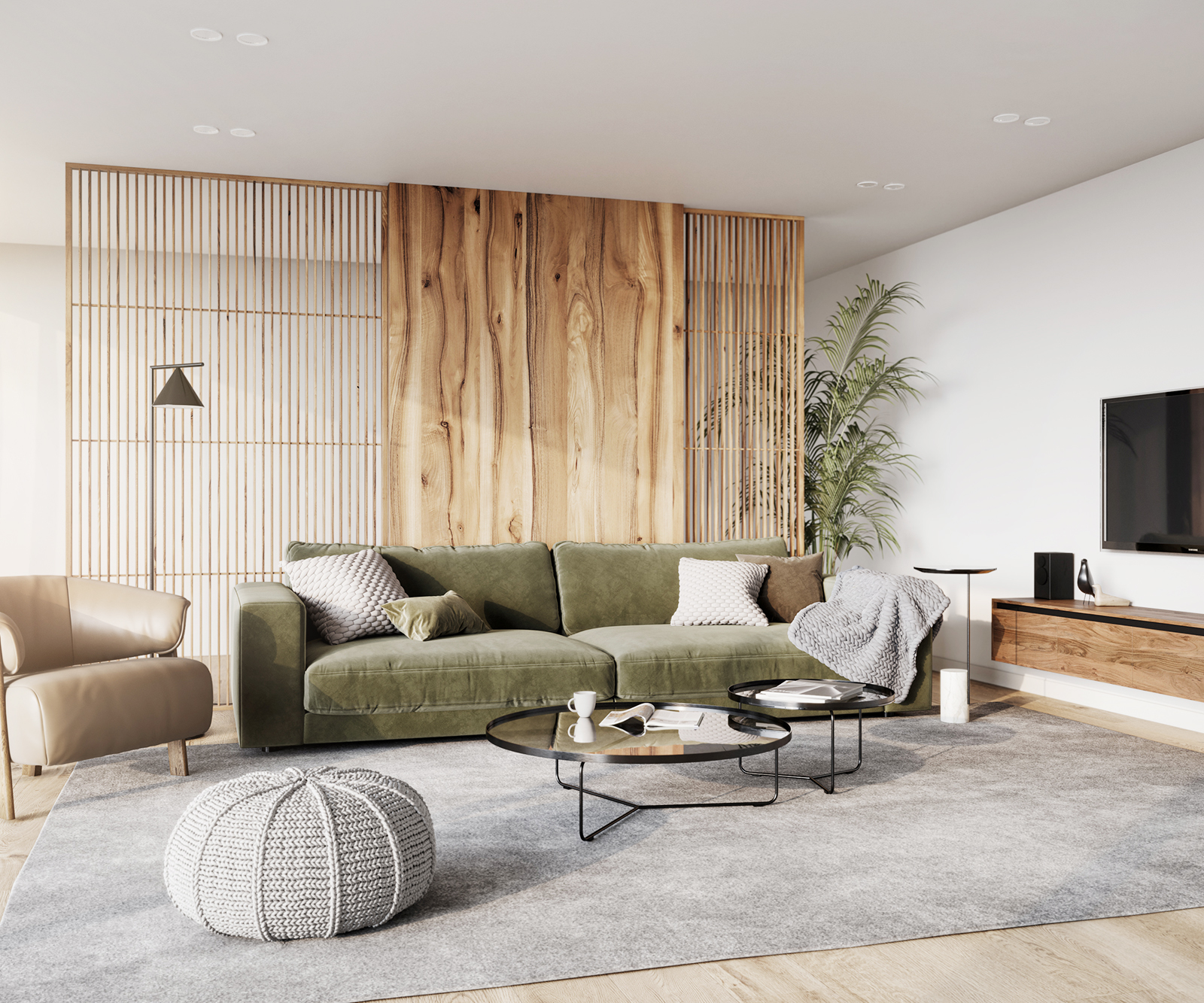 Velká pohovka Cubico 290x130 samet olivová - Image 2