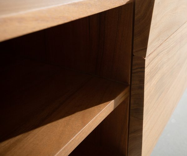 TV szekrény Kayu 240 cm akác természetes 4 ajtós lebegő - Image 5