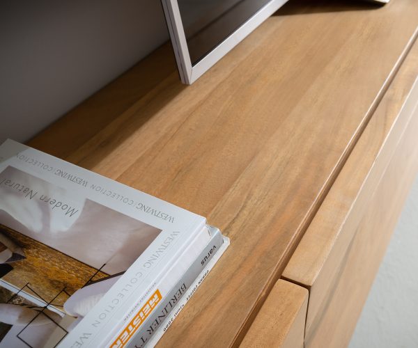 TV szekrény Kayu 240 cm akác természetes 4 ajtós lebegő - Image 4