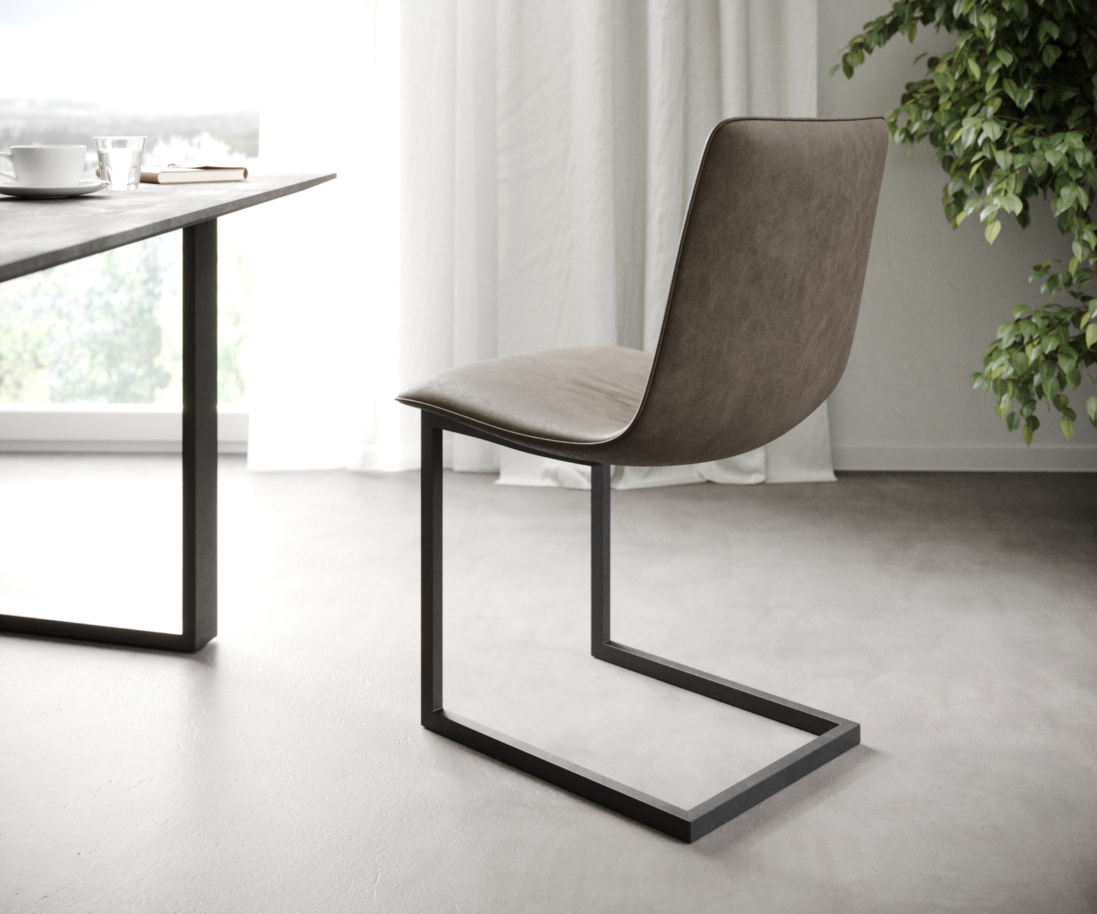 Sada 4 konzolových jídelních židlí Pia-Adesso Taupe Vintage - Image 2