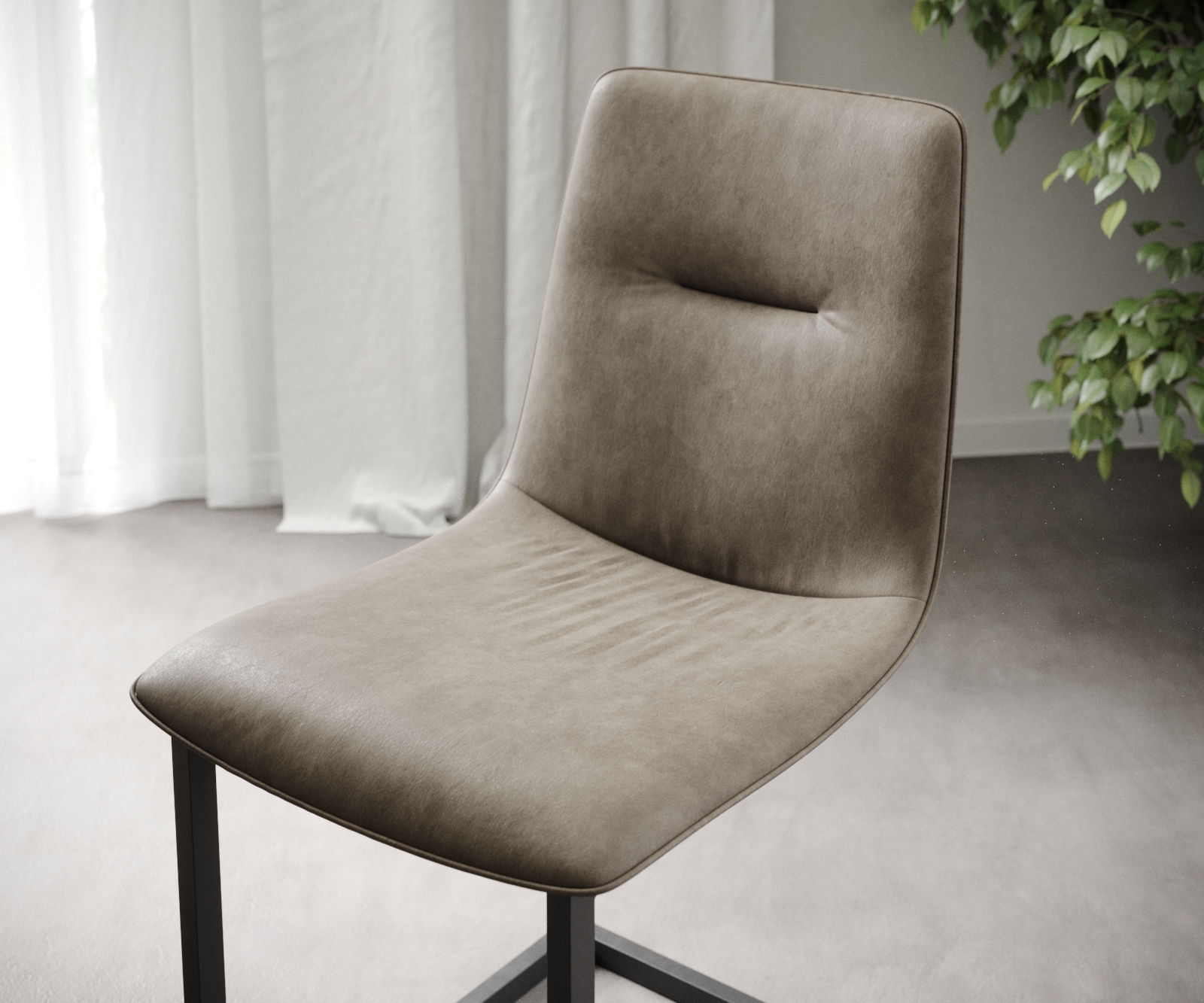 Sada 4 konzolových jídelních židlí Pia-Adesso Taupe Vintage - Image 4