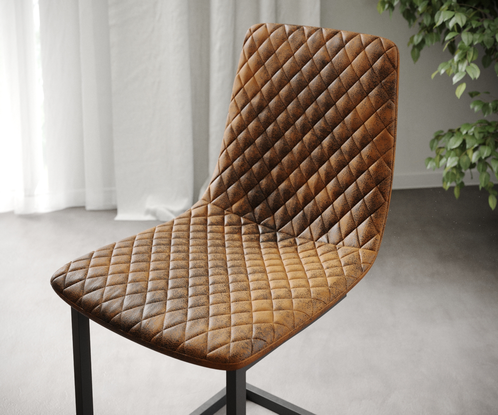 Sada 4 jídelních židlí Novi-Adesso Brown Vintage Cantilever - Image 4