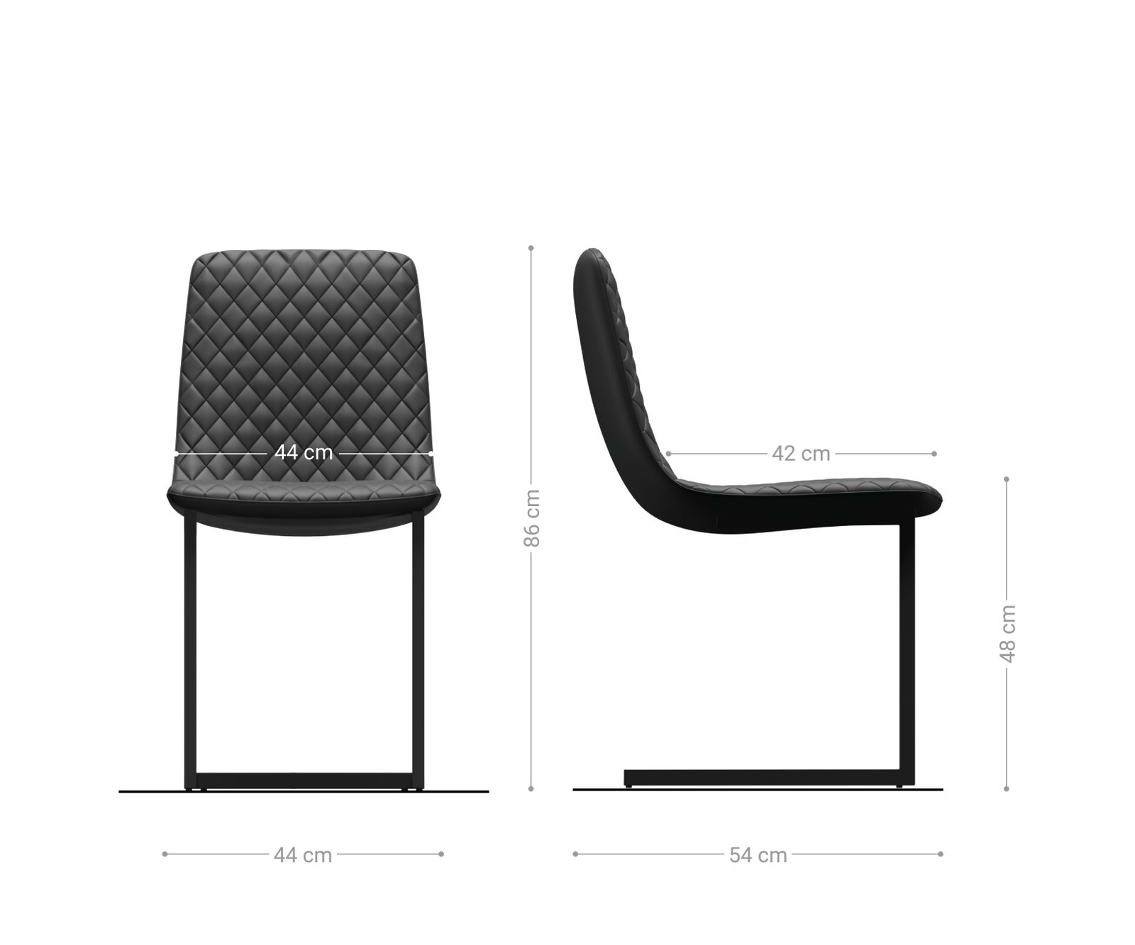 Sada 4 jídelních židlí Novi-Adesso Brown Vintage Cantilever - Image 5