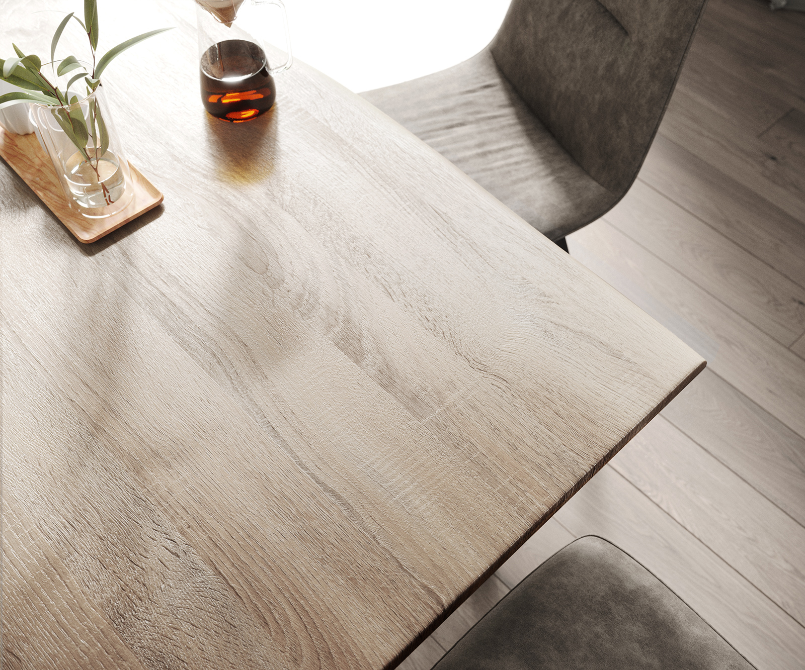 Jídelní stůl Adesso 180x90 vzhled dubu se středovou nohou černá - Image 5