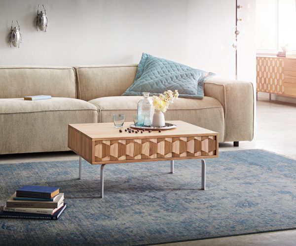 Konferenční stolek Fevo 80x60 cm Akácie Nature L-Foot