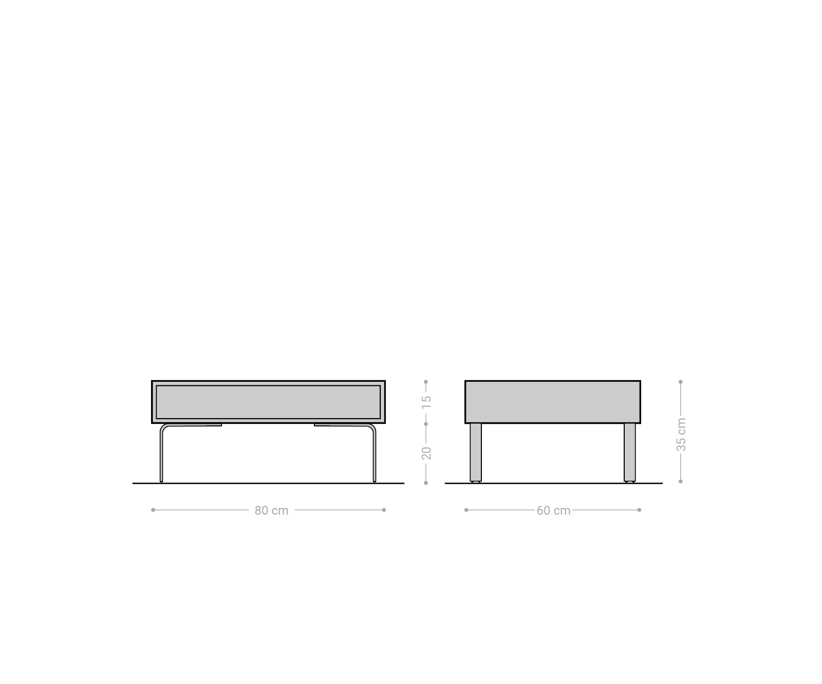 Konferenční stolek Fevo 80x60 cm Akácie Nature L-Foot - Image 7