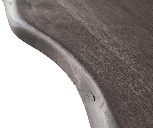 Étkezőasztal Edge 200x100 XL akác platina Spider laposacél fekete Live-Edge - Image 5