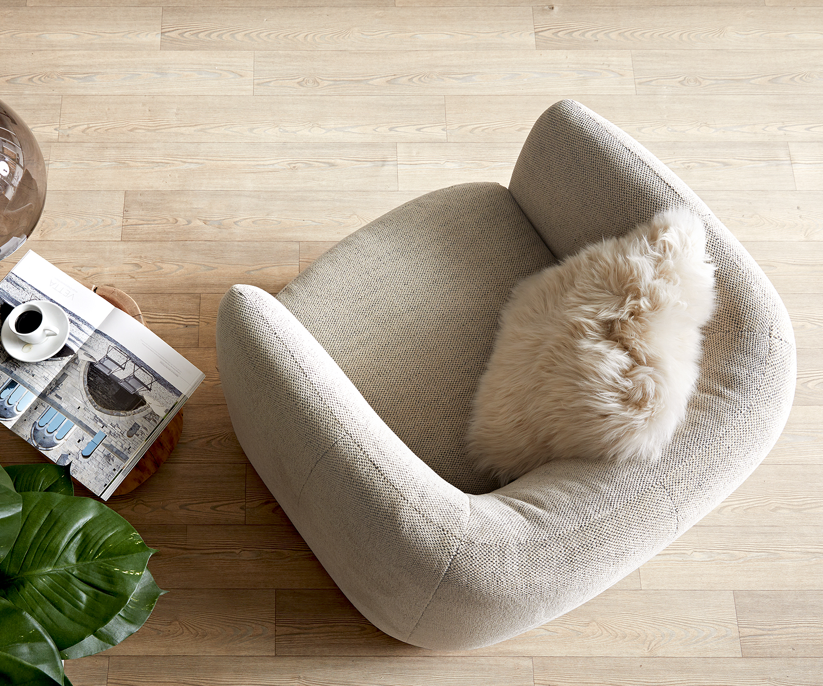 Koktélfotel Caol 85x85 cm senil bézs - Image 4