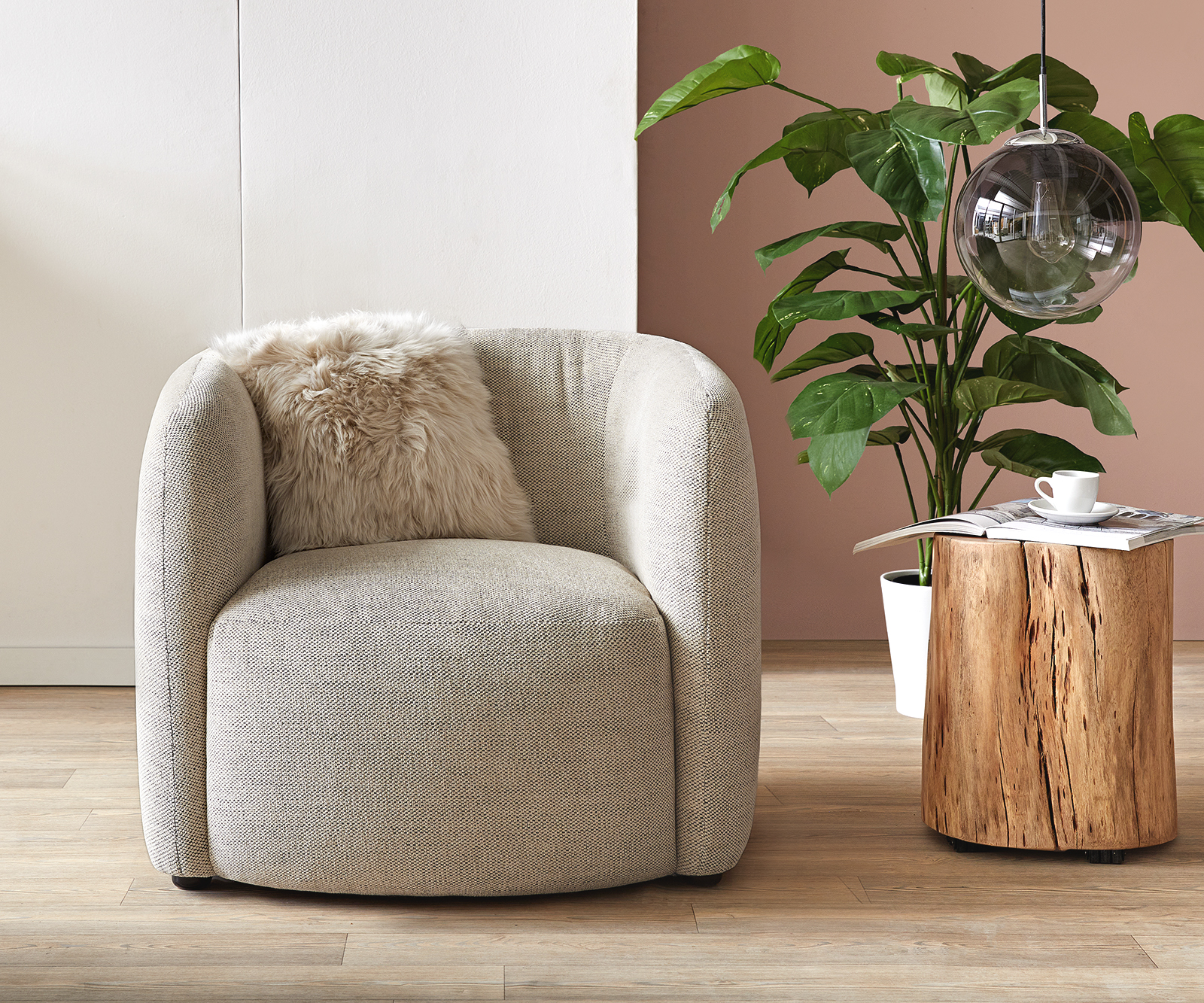 Koktélfotel Caol 85x85 cm senil bézs - Image 2