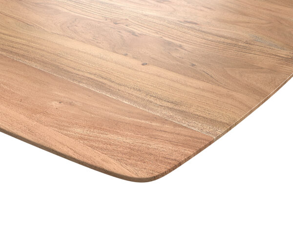 Étkezőasztal Edge hajóformájú 200x100 akác természetes fekete vékony lábazat svájci él - Image 5