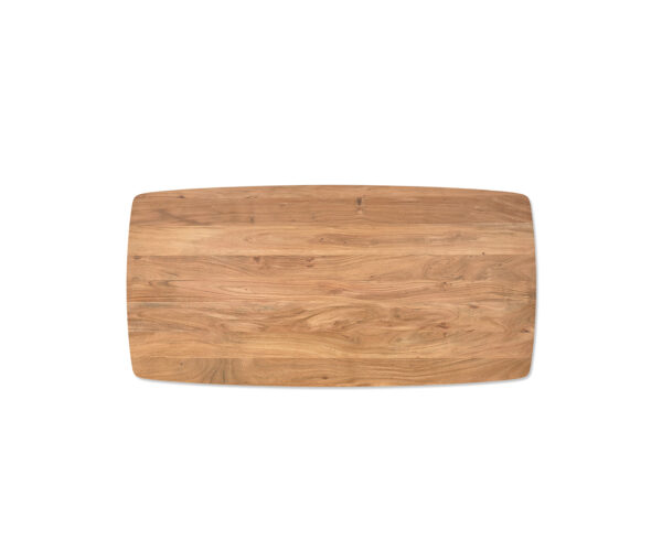 Étkezőasztal Edge hajóformájú 200x100 akác természetes fekete vékony lábazat svájci él - Image 4