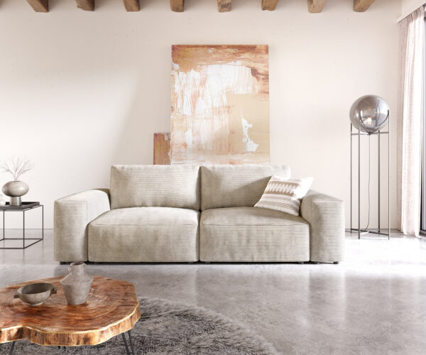 Nagy kanapé Lanzo L 260x110 cm kordbársony bézs - Image 2