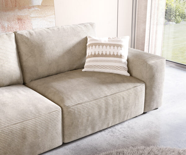 Nagy kanapé Lanzo L 260x110 cm kordbársony bézs - Image 6
