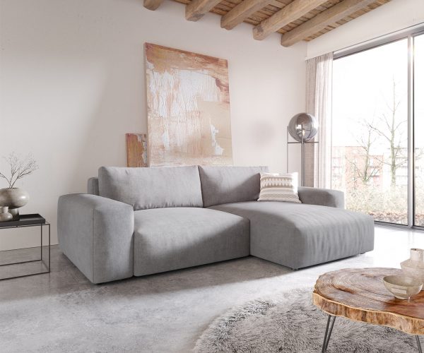Sarokkanapé Lanzo XL 270x180 cm mikroszálas szürke változtatható rekamié