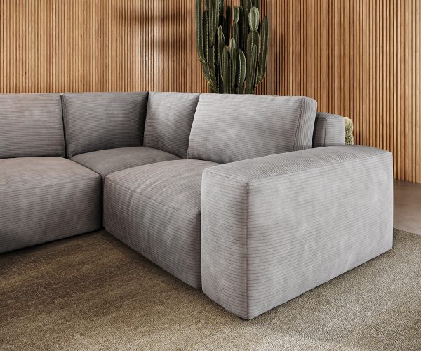 "U alakú kanapé Lanzo L 330x230 cm mikroszálas ezüstszürke rekamié változtatható" - Image 5