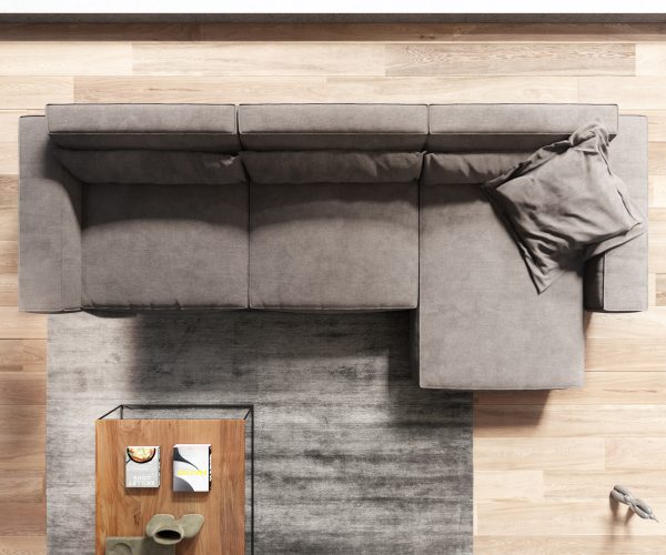 Sarokkanapé Sirpio XL 370x170 cm mikroszálas khaki-barna rekamié változtatható - Image 6