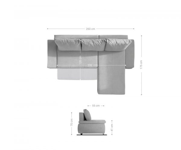 Sarokkanapé Abilene 260x175 cm barna rekamié változtatható alvó funkcióval - Image 7