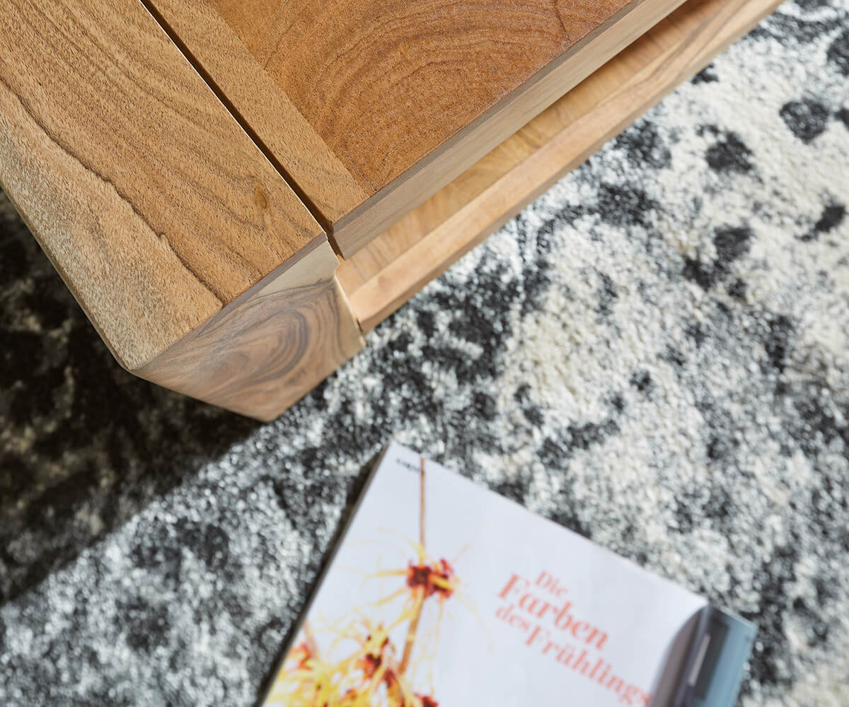 Konferenční stolek Indra 80x80 cm přírodní akácie s policí - Image 6